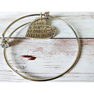 NWT Teacher Charm Wire Bracelet Gift